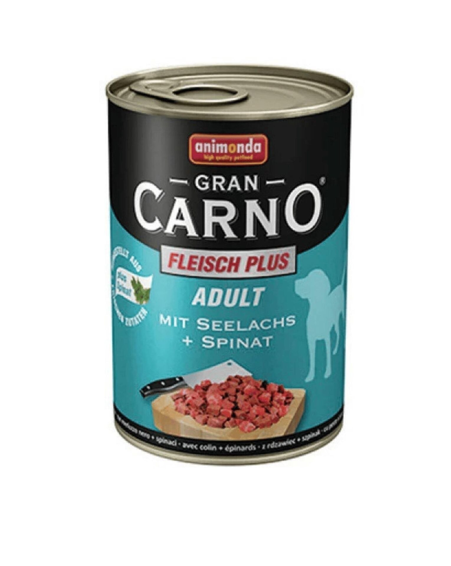Animonda Gran Carno Sığır Etli Ispanaklı ve Somonlu Yetişkin Köpek Konservesi 400 Gr