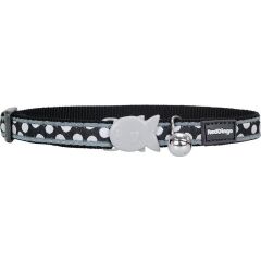 Reddingo Renk Üzerine Beyaz Benekli Kedi Boyun Tasması 12mm / 20-32 cm Siyah