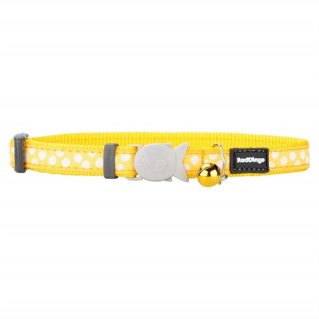 Reddingo Renk Üzerine Beyaz Benekli Kedi Boyun Tasması 12mm / 20-32 cm Sarı