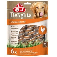 8in1 Smart Delights Chicken Spirals Tavuklu Burgu Köpek Ödülü 6'lı