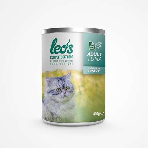 Leos Ton Balıklı Parça Etli Soslu Yetişkin Kedi Konservesi 24 Adet 400 Gr