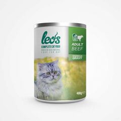 Leos Sığır Parça Etli Soslu Yetişkin Kedi Konservesi 24 Adet 400 Gr
