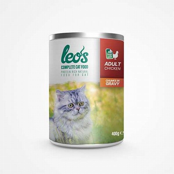 Leos Tavuk Parça Etli Soslu Yetişkin Kedi Konservesi 6 Adet 400 Gr