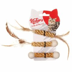 Natura Tüylü İnce Kedi Diş Kaşıma Üçlü Oyuncak