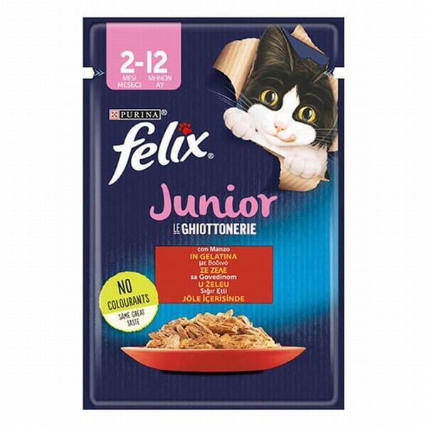 Felix Pouch Junior Sığır Etli Yavru Kedi Konservesi 85 Gr