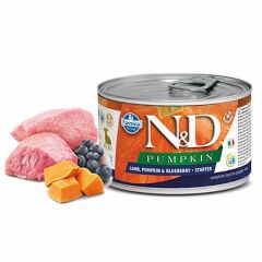 N&D Pumpkin Balkabaklı Kuzulu Yaban Mersinli Mini Starter Küçük Irk Tahılsız Yavru Köpek Konservesi 6 Adet 140 Gr
