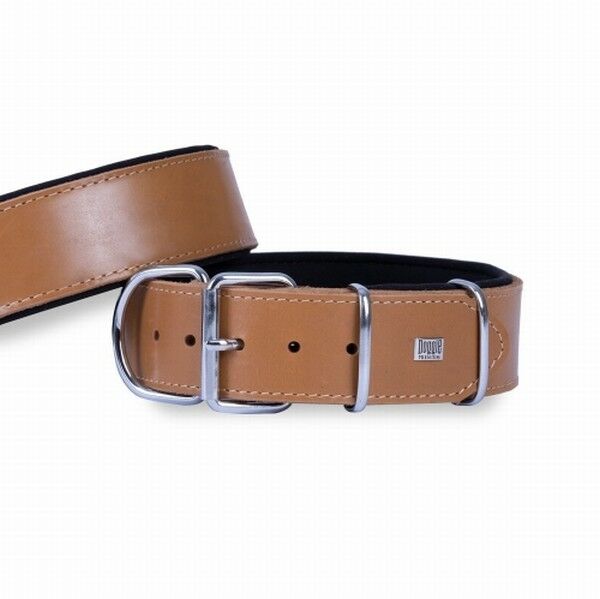 Doggie Çift Kat Deri Köpek Boyun Tasması Camel 5x55-65 Cm