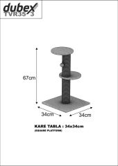Dubex 34x34x67 cm Kedi Tırmalama Platformu Beyaz