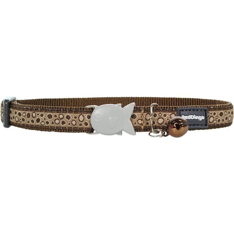 Reddingo Bedrock Desenli Kedi Boyun Tasması 12mm / 20-32 cm Kahverengi