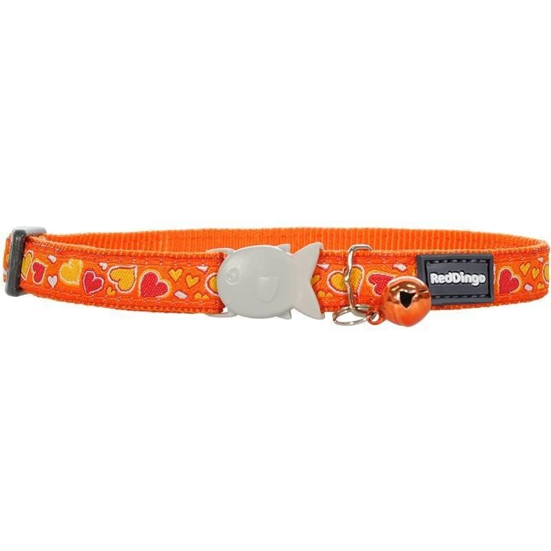 Reddingo Breezy Love Desenli Kedi Boyun Tasması 12mm / 20-32 cm Turuncu
