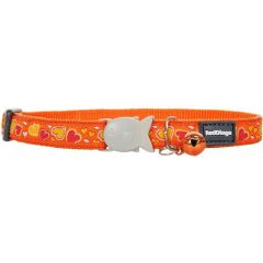 Reddingo Breezy Love Desenli Kedi Boyun Tasması 12mm / 20-32 cm Turuncu