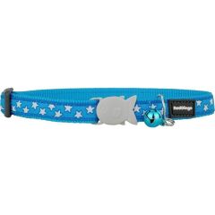 Reddingo Yıldız Desenli Kedi Boyun Tasması 12mm / 20-32 cm 12 mm (Xs) - Turkuaz