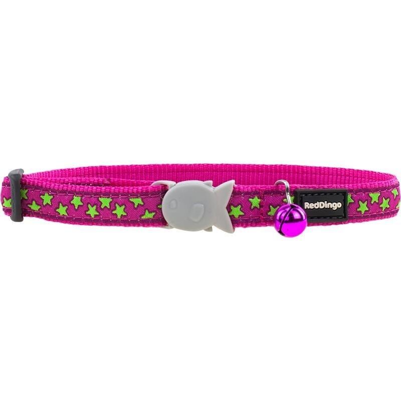 Reddingo Yıldız Desenli Kedi Boyun Tasması 12mm / 20-32 cm 12 mm (Xs) - Fusya