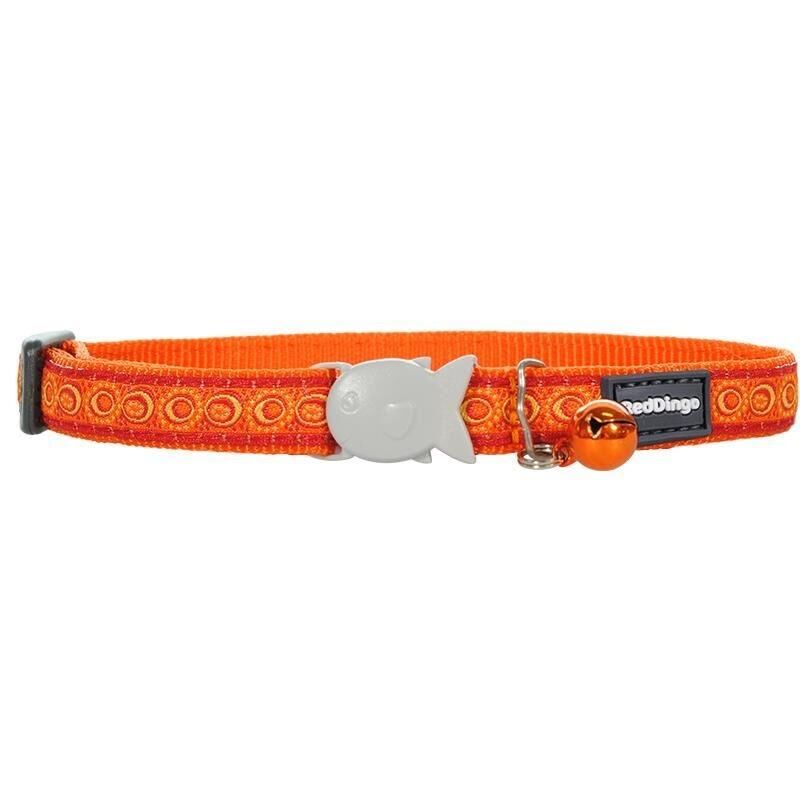 Reddingo Cosmos Desenli Kedi Boyun Tasması 12mm / 20-32 cm Turuncu - 12 mm (Xs)