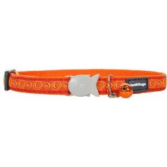 Reddingo Cosmos Desenli Kedi Boyun Tasması 12mm / 20-32 cm Turuncu - 12 mm (Xs)