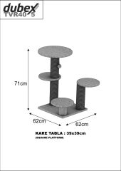 Dubex 62x62x71 cm Kedi Oyun ve Tırmalama Platformu Beyaz