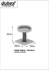 Dubex 39x39x40 cm Kedi Oyun ve Tırmalama Platformu Gri