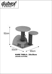 Dubex 53x65x52 cm Kedi Oyun ve Tırmalama Platformu Pembe