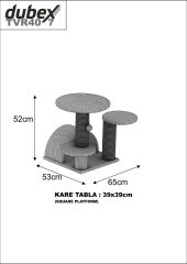 Dubex 53x65x52 cm Kedi Oyun ve Tırmalama Platformu Tarçın