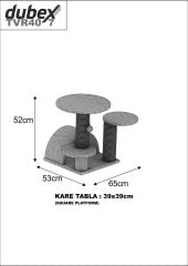 Dubex 53x65x52 cm Kedi Oyun ve Tırmalama Platformu Gri