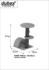 Dubex 53x39x67 cm Kedi Oyun ve Tırmalama Platformu Bej
