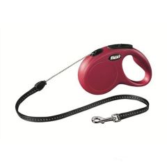 Flexi New Classic Otomatik İp Köpek Gezdirme Kayışı 5 M Kırmızı Small