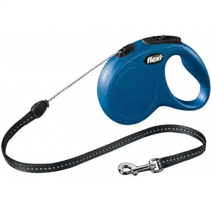 Flexi New Classic Otomatik İp Köpek Gezdirme Kayışı 5 M Mavi Small