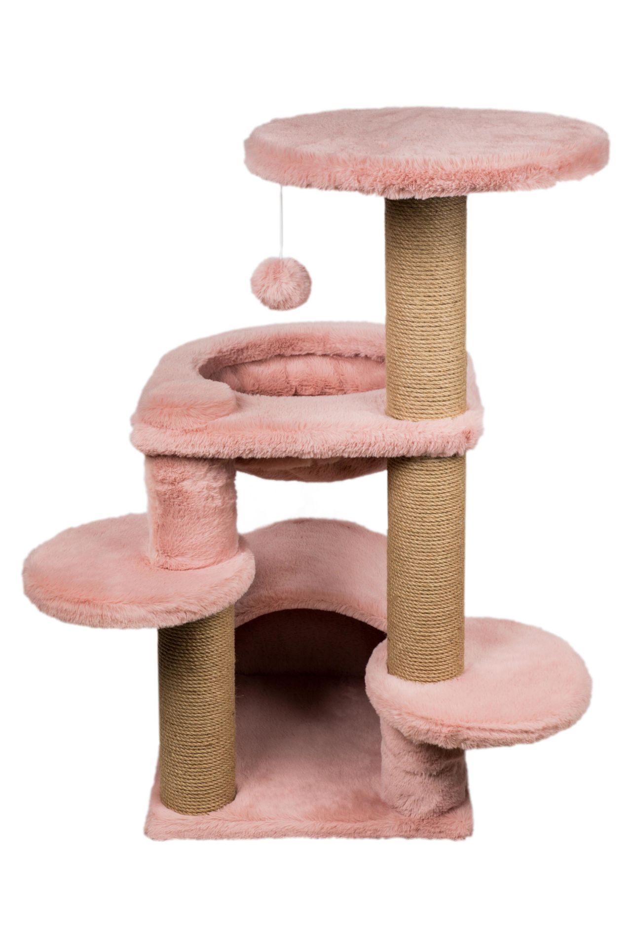 Dubex 60x65x84 cm Kedi Oyun Evi ve Tırmalama Platformu Pembe
