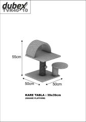 Dubex 50x50x55 cm Kedi Oyun Evi ve Tırmalama Platformu Bej