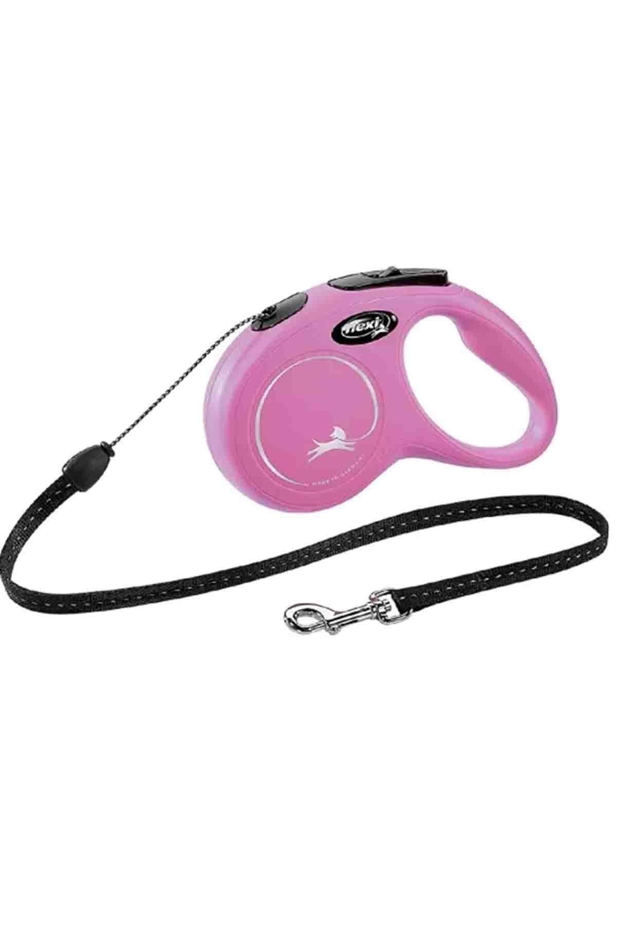Flexi New Classic Otomatik İp Köpek Gezdirme Kayışı 5 M Pembe Small