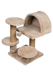 Dubex 63x63x55 cm Kedi Oyun Evi ve Tırmalama Platformu Bej