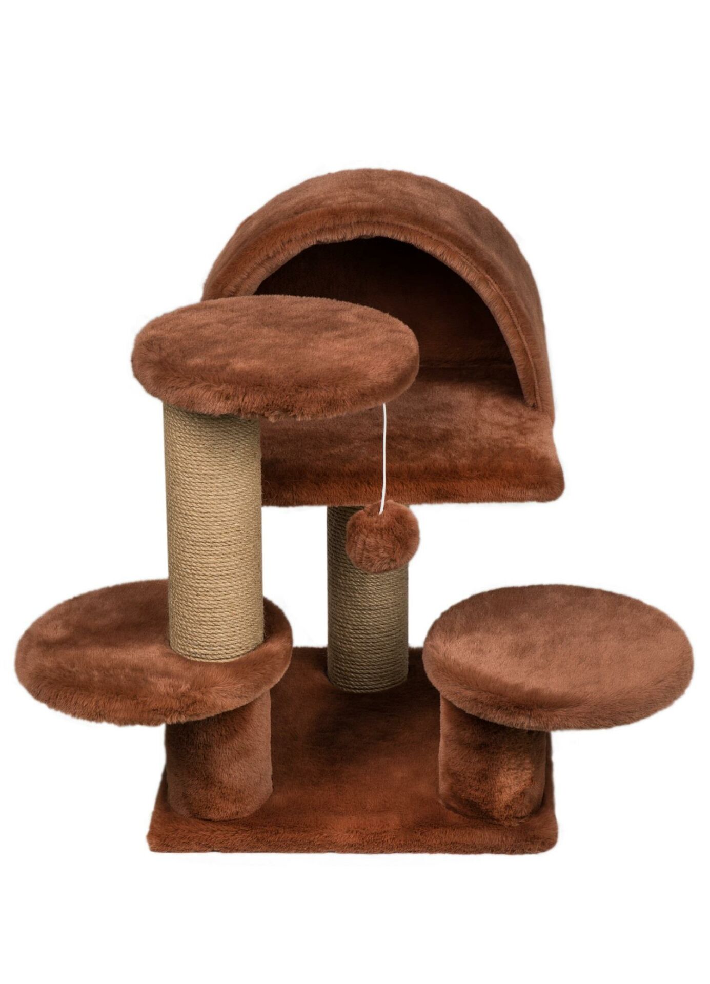 Dubex 63x63x55 cm Kedi Oyun Evi ve Tırmalama Platformu Tarçın