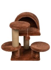 Dubex 63x63x55 cm Kedi Oyun Evi ve Tırmalama Platformu Tarçın