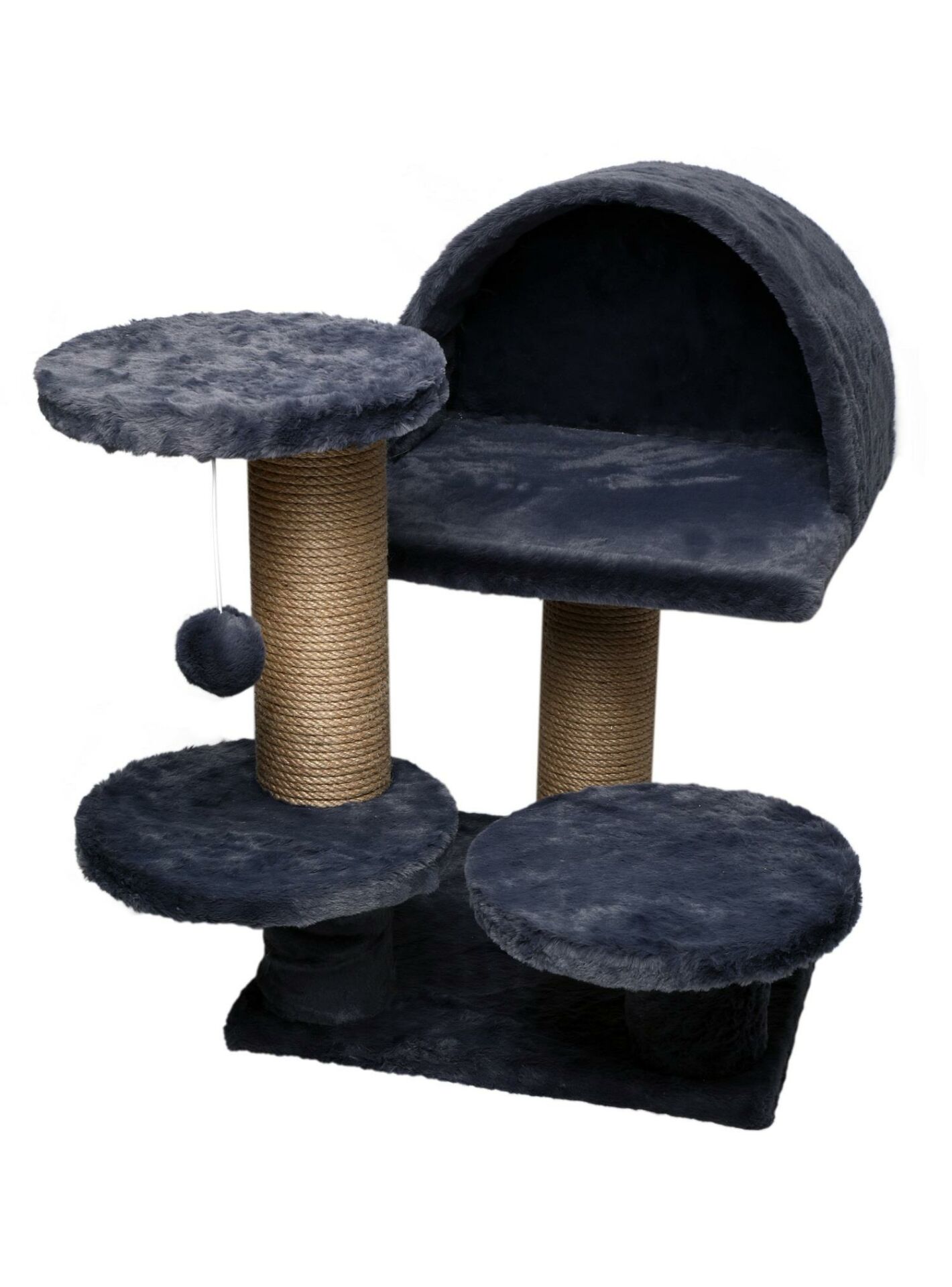 Dubex 63x63x55 cm Kedi Oyun Evi ve Tırmalama Platformu Gri