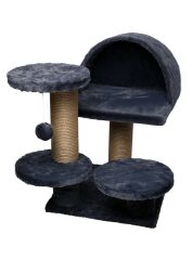 Dubex 63x63x55 cm Kedi Oyun Evi ve Tırmalama Platformu Gri