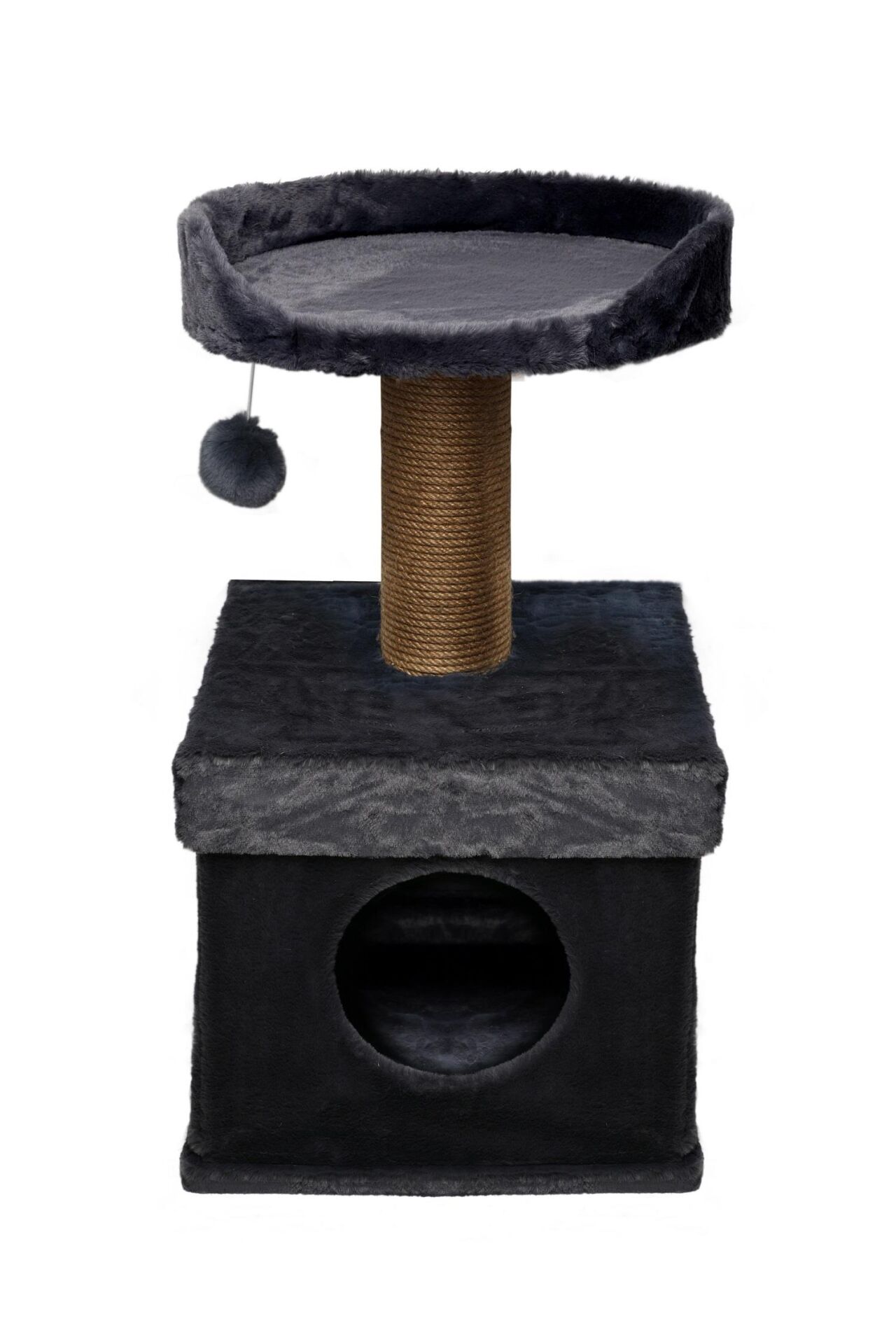 Dubex 39x39x72 cm Kedi Oyun Evi ve Tırmalama Platformu Gri